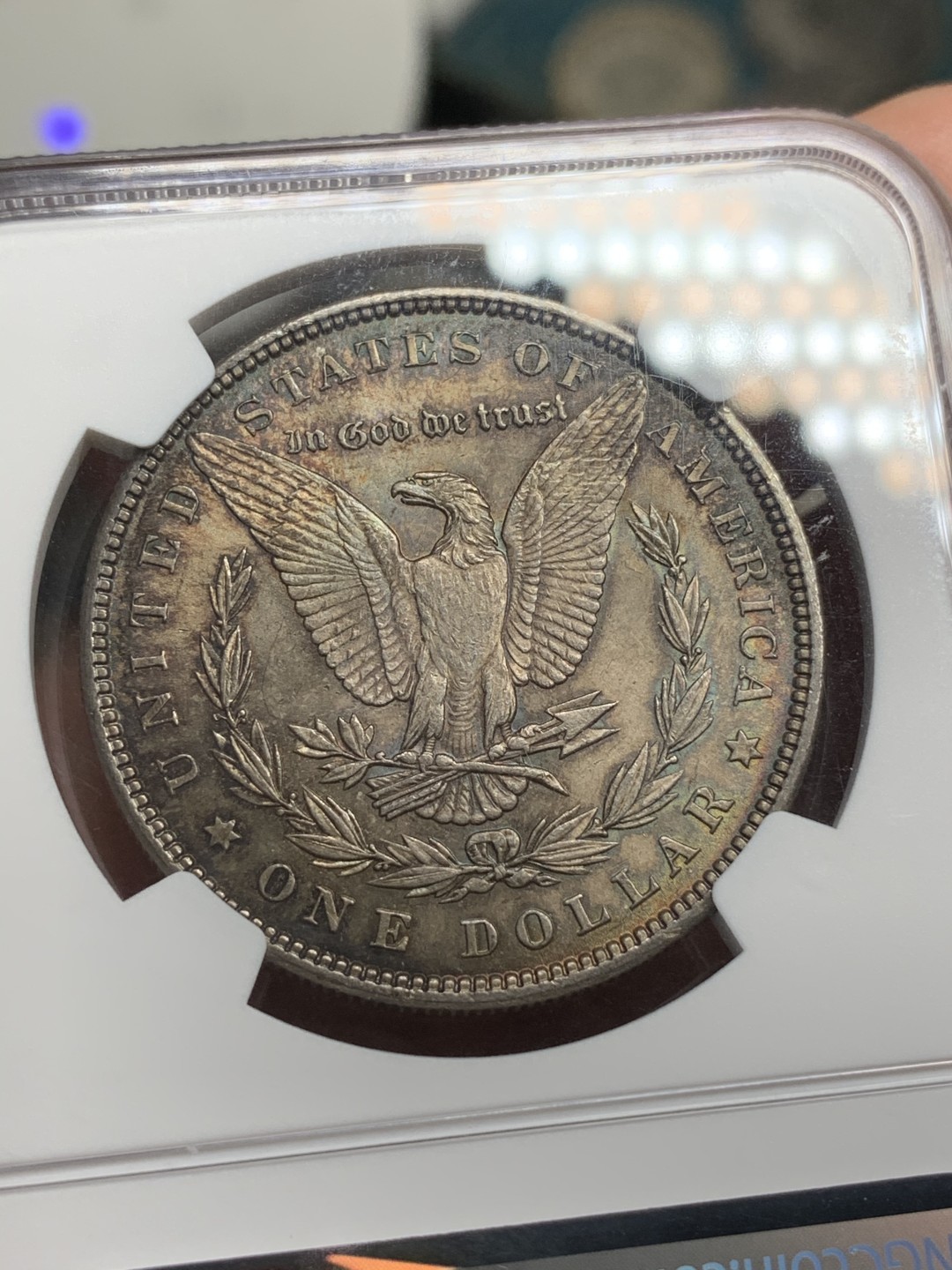 《竞宝斋》第73场-本周日，周一2场连拍（全场不限金额包邮） NGC-MS63 美国 1886年 摩根 银币 黑包浆