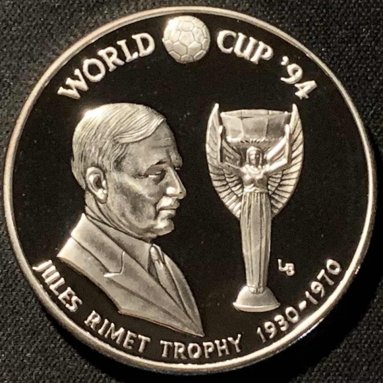 紫瑗钱币——第207期拍卖 特克斯与凯恩斯 1993年 美国世界杯 20克朗 31.1克 0.999银 精制