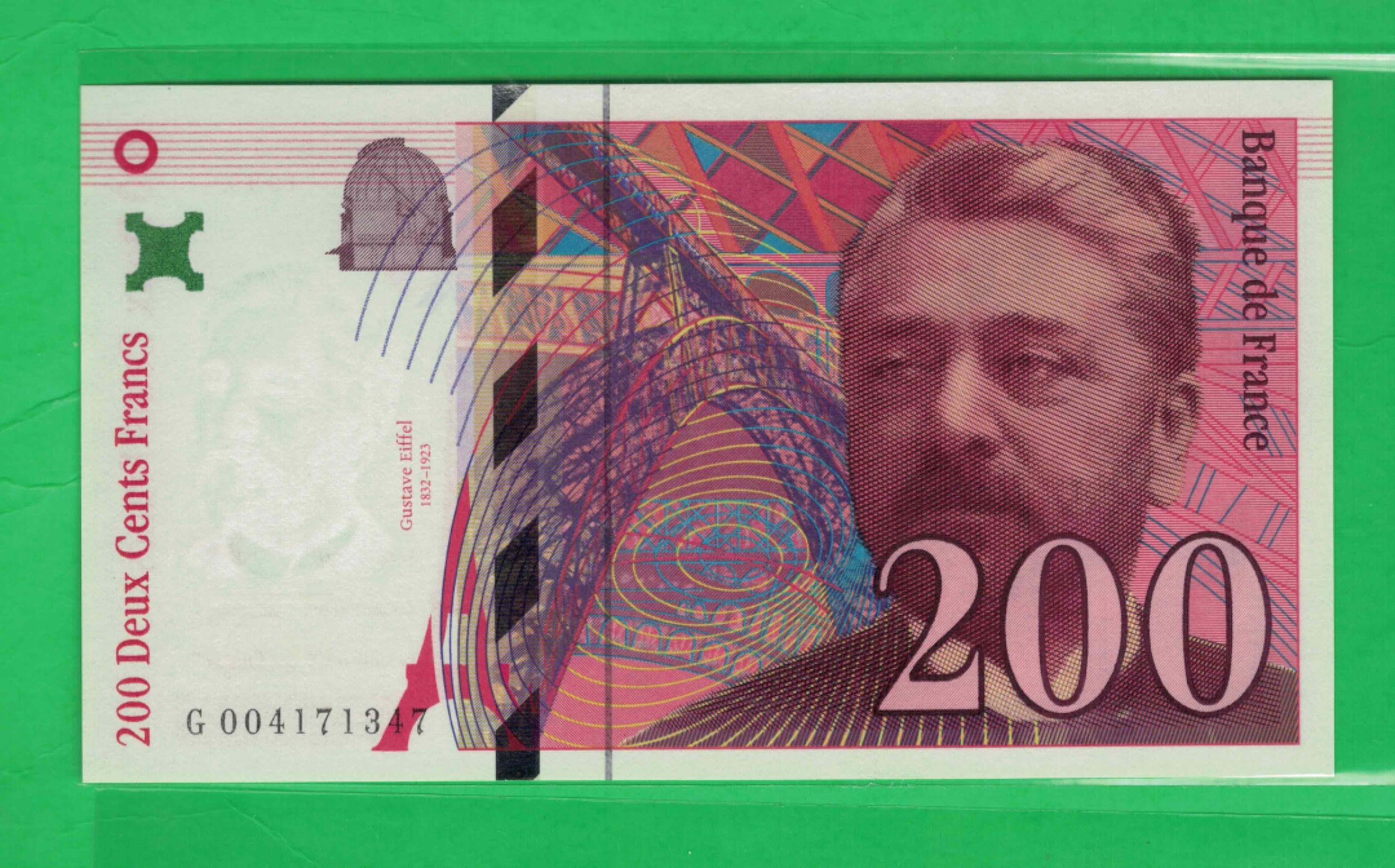 法国1995年200法郎 实物图 UNC  