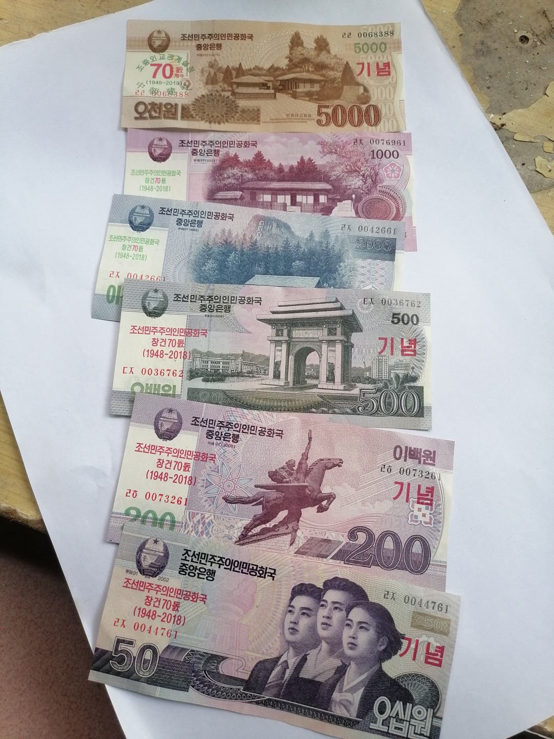 叶子民国纸钞古钱币专场 中朝建交70年周年纪念币一套