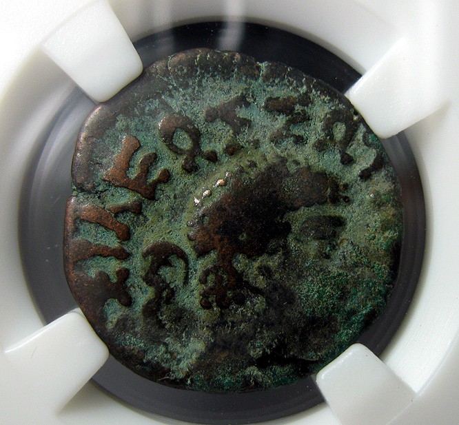 印度希腊王国铜币,赫马厄斯(Hermaeus),BC.75-50,2德拉克马,中乾评级XF45
