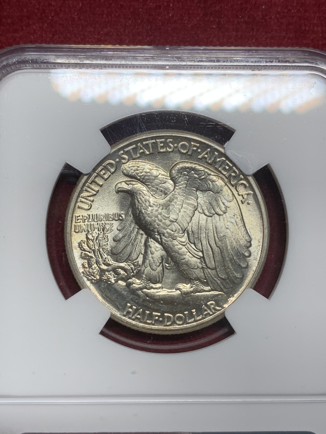 《竞宝斋》第73场-本周日，周一2场连拍（全场不限金额包邮） NGC MS64 1941年 美国行走女神半美元50美分银币 原卷出品 少见好品 BU转光