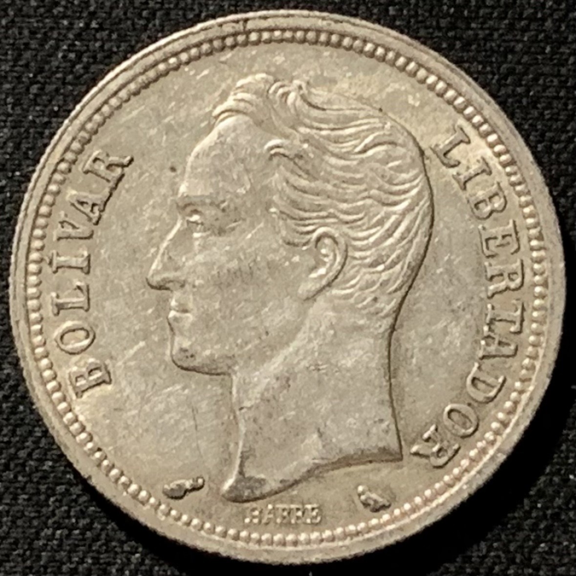 紫瑗钱币——第216期拍卖 委内瑞拉 1965年 1玻利瓦尔 5克 0.835银