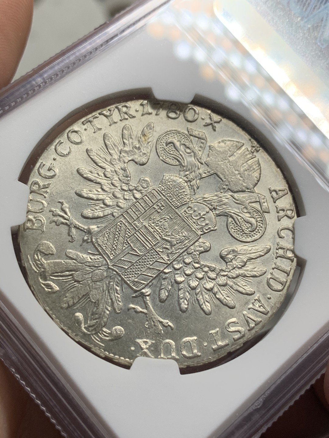 《竞宝斋》第73场-本周日，周一2场连拍（全场不限金额包邮） NGC-MS62 双须版 奥地利 1780年 玛丽亚特蕾莎泰勒大银币 早期后铸 银光满满好状态