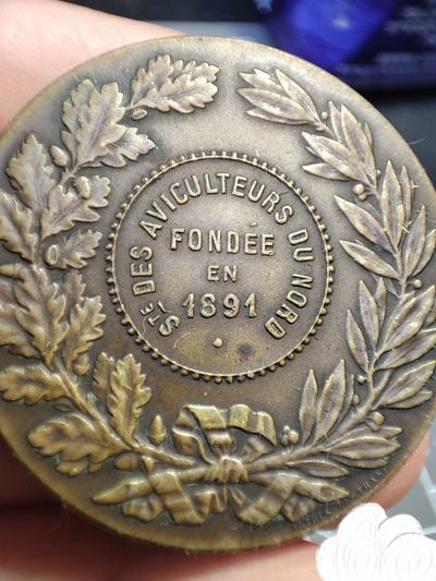 gush小明220713 法国1891养殖业纪念铜章