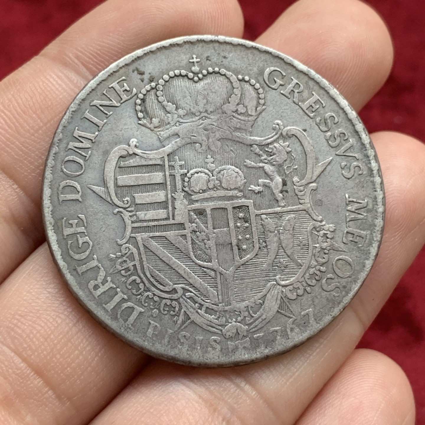 《竞宝斋》第73场-本周日，周一2场连拍（全场不限金额包邮） 意大利1767年 托斯卡纳 彼得罗·莱奥波尔多一世 1F大银币 只有2个年份，书价高 917银 27.4克