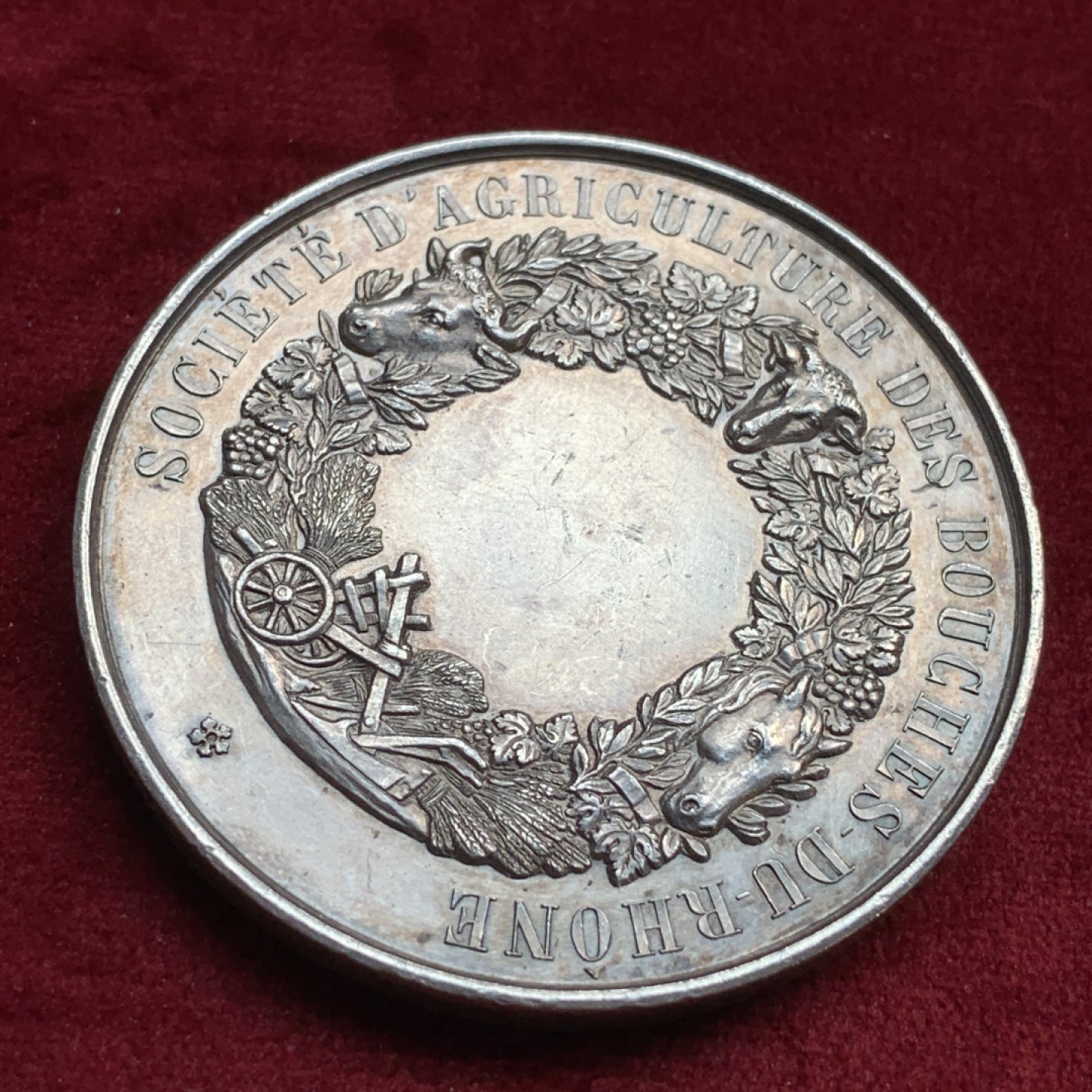 《竞宝斋》第73场-本周日，周一2场连拍（全场不限金额包邮） 法国1853年农业之父奥利维尔高浮雕 银质 60.7克