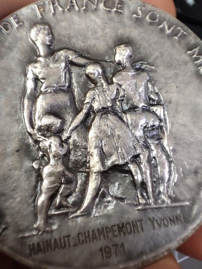 gush小明220713 法国1972小学教育纪念银章42g