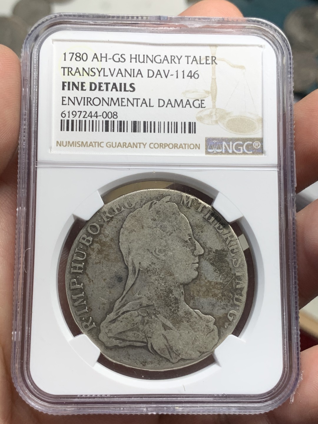 《竞宝斋》第73场-本周日，周一2场连拍（全场不限金额包邮） NGC 1780年特兰西瓦尼亚AH-GS原铸大奶妈泰勒银币 