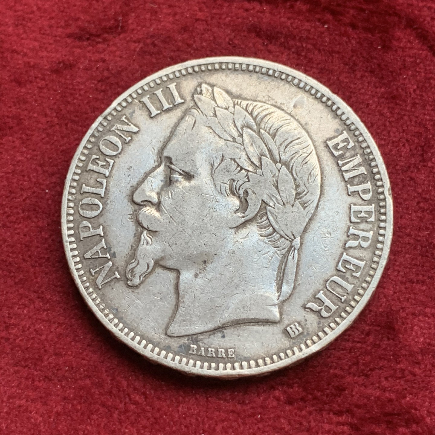 《竞宝斋》第73场-本周日，周一2场连拍（全场不限金额包邮） 法国1869年拿破仑三世5法郎 大银币 原味品