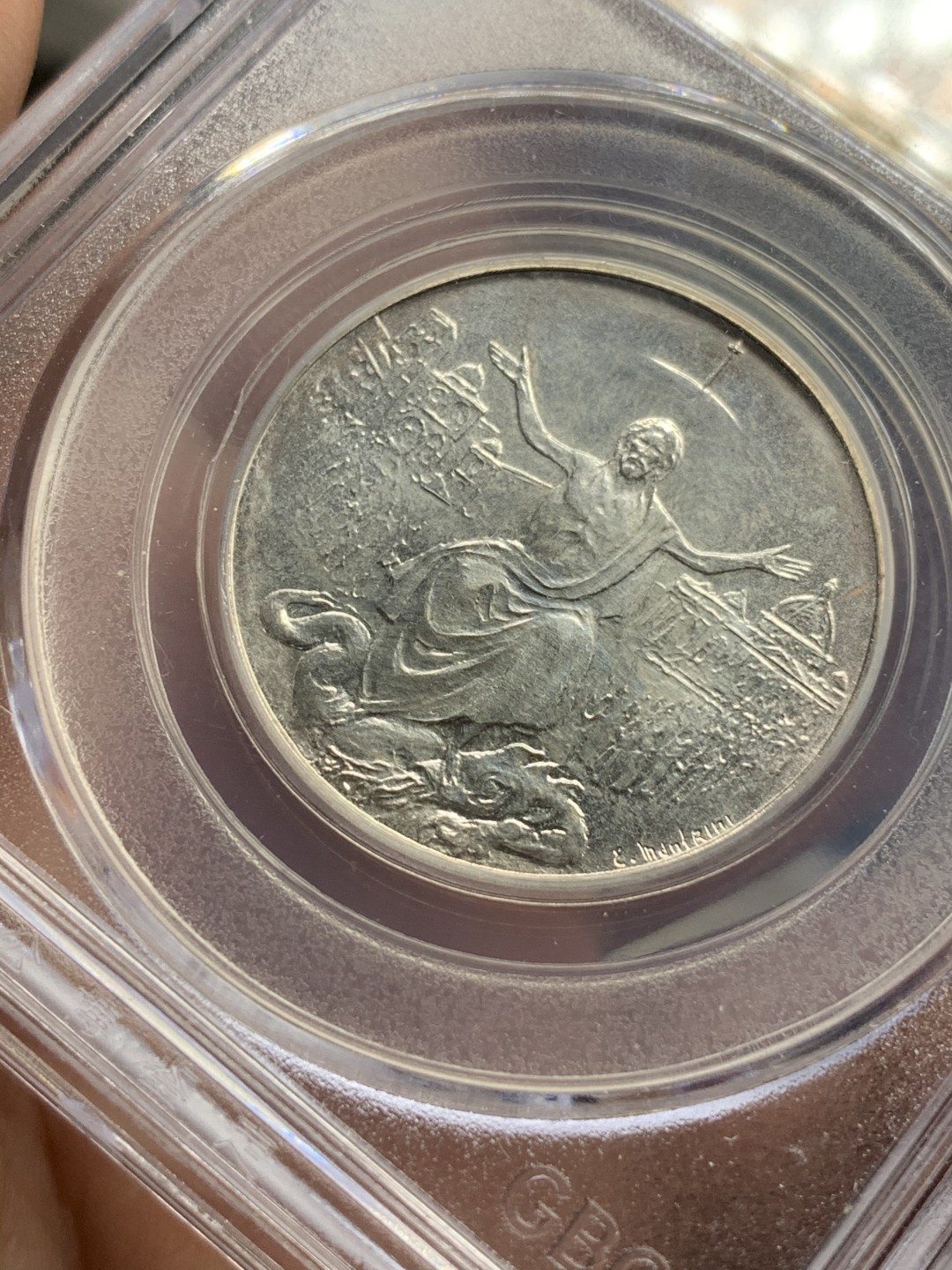 《竞宝斋》第73场-本周日，周一2场连拍（全场不限金额包邮） 公博-MS67，1983年 梵蒂冈500里拉 银币