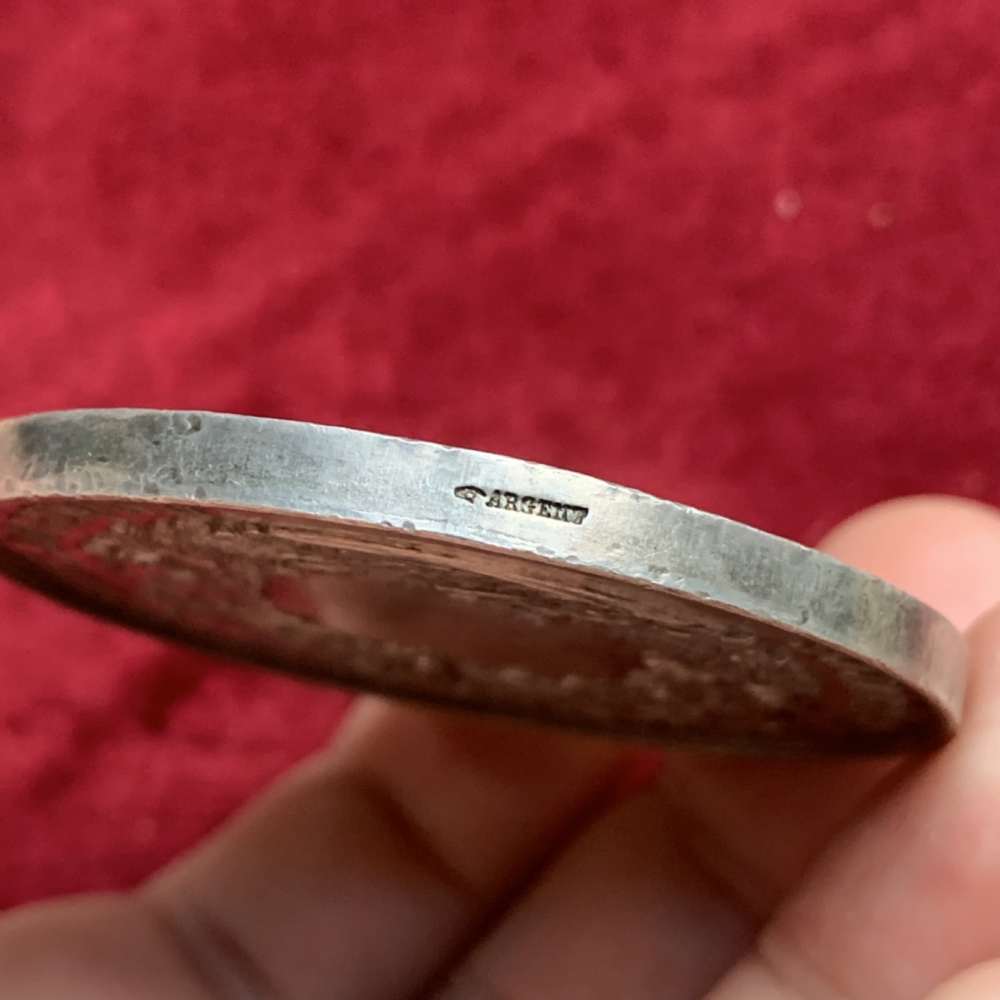 《竞宝斋》第73场-本周日，周一2场连拍（全场不限金额包邮） 法国1853年农业之父奥利维尔高浮雕 银质 60.7克