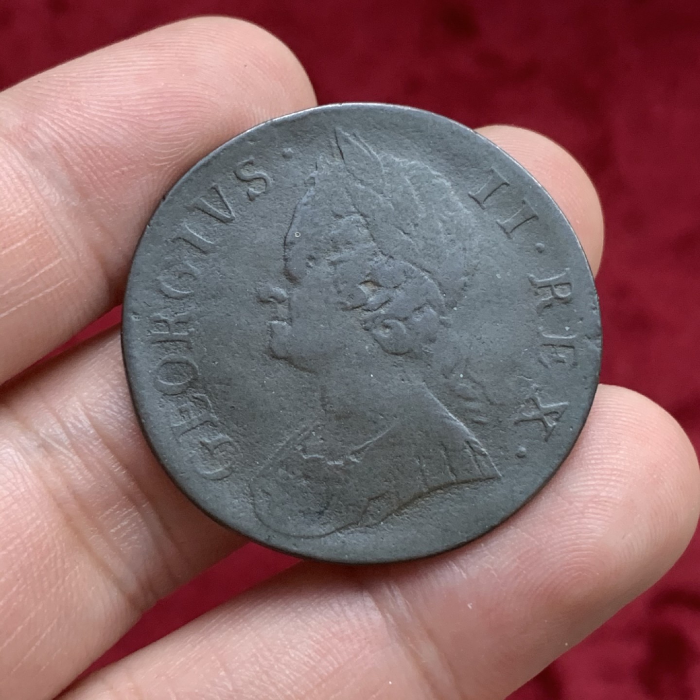 《竞宝斋》第73场-本周日，周一2场连拍（全场不限金额包邮） 英国1750年乔治二世1便士美品 英系早期难觅裸币品种