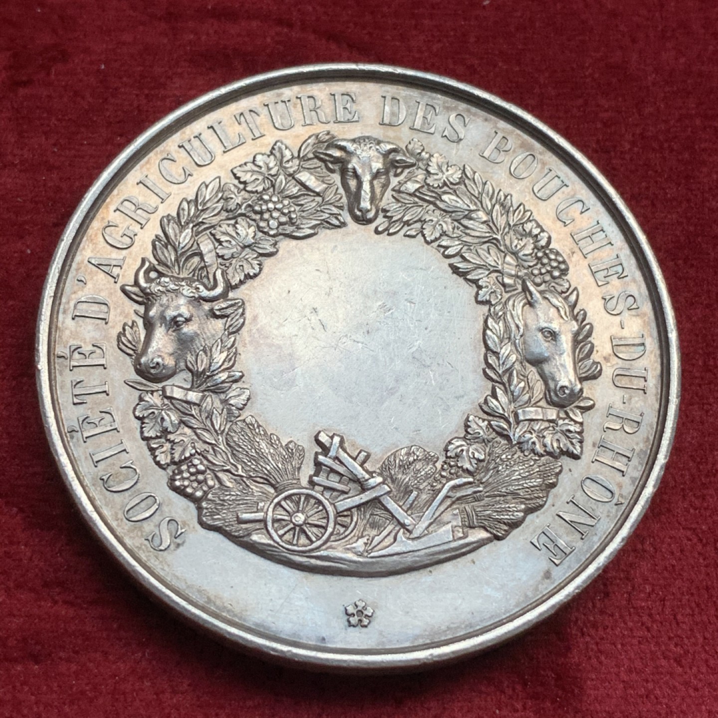 《竞宝斋》第73场-本周日，周一2场连拍（全场不限金额包邮） 法国1853年农业之父奥利维尔高浮雕 银质 60.7克