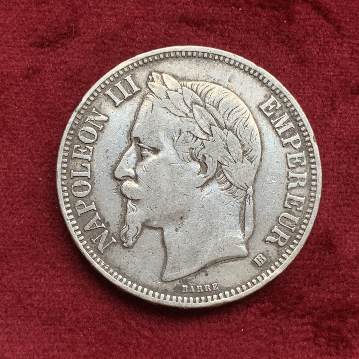 《竞宝斋》第73场-本周日，周一2场连拍（全场不限金额包邮） 法国1869年拿破仑三世5法郎 大银币 原味品