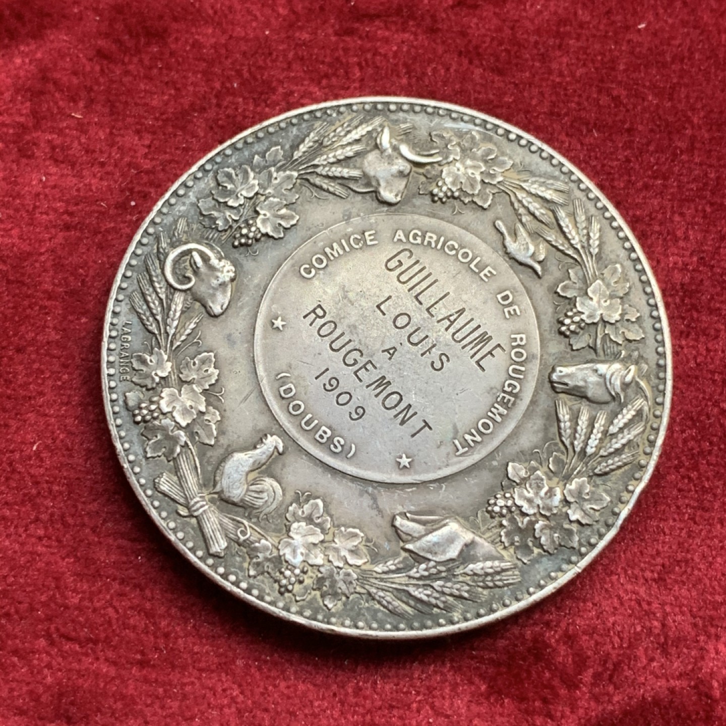 《竞宝斋》第73场-本周日，周一2场连拍（全场不限金额包邮） 法国1909年播种女神大银章 40克