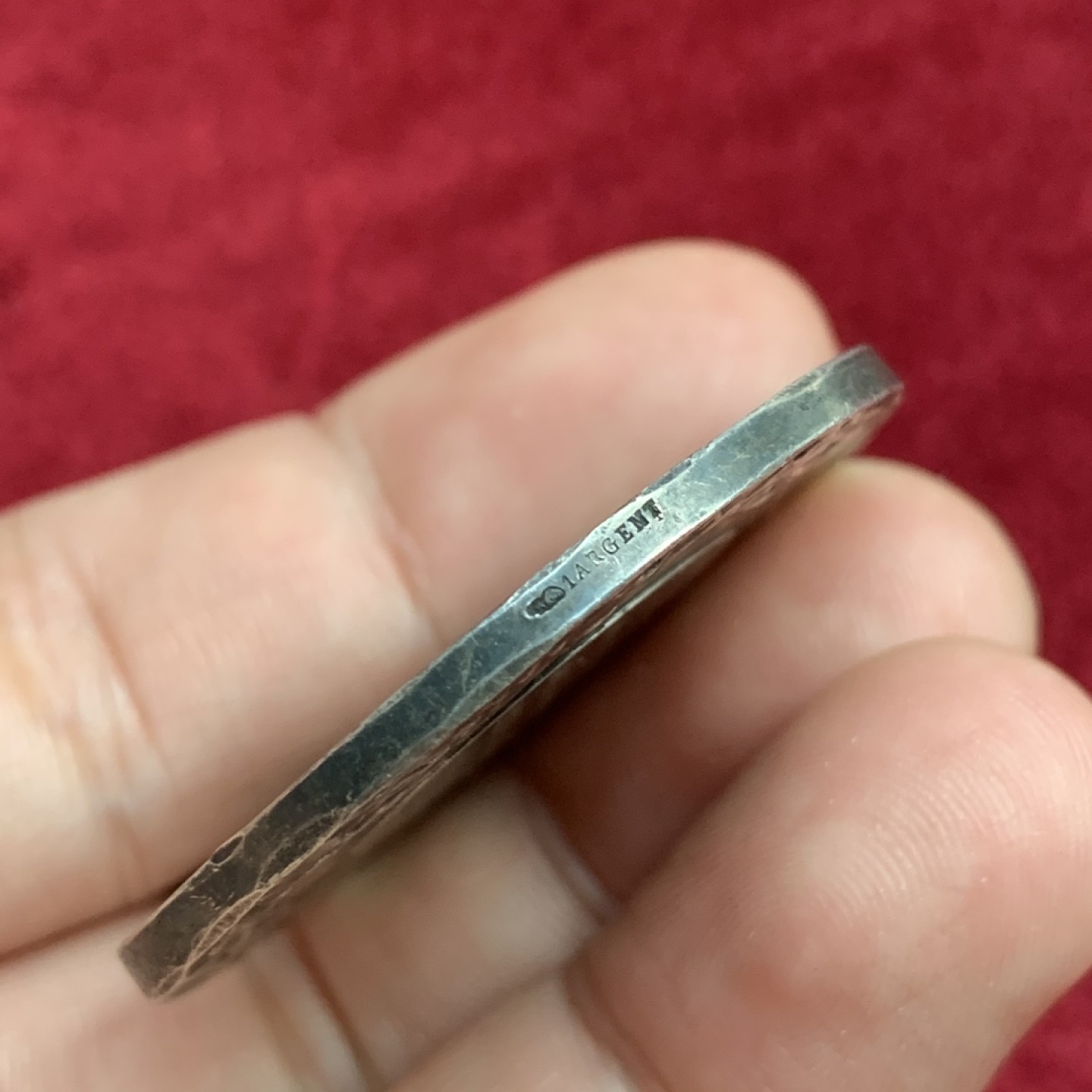 《竞宝斋》第73场-本周日，周一2场连拍（全场不限金额包邮） 法国1893年 自由女神头像 高浮雕 大银章 35.5克