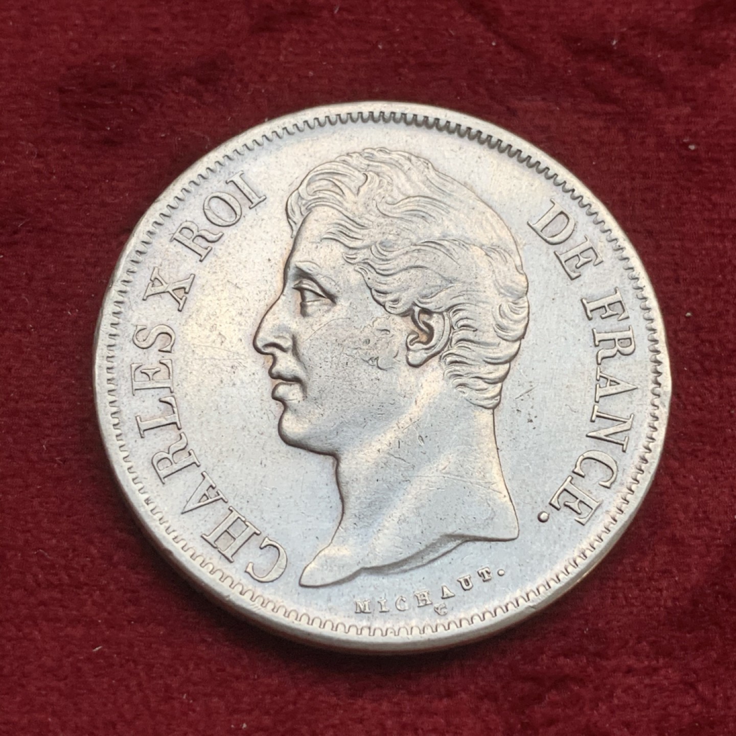 《竞宝斋》第73场-本周日，周一2场连拍（全场不限金额包邮） 法国1830年 查理十世 5法郎银币 整体细节不错 3点处边有磨，细节见图