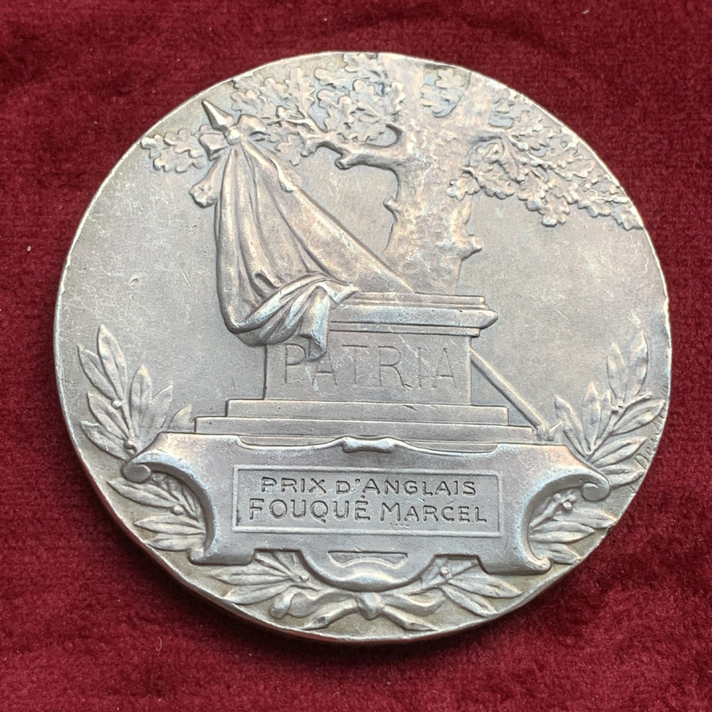 《竞宝斋》第73场-本周日，周一2场连拍（全场不限金额包邮） 法国1918年一战母子告别高浮雕大银章 61.3克