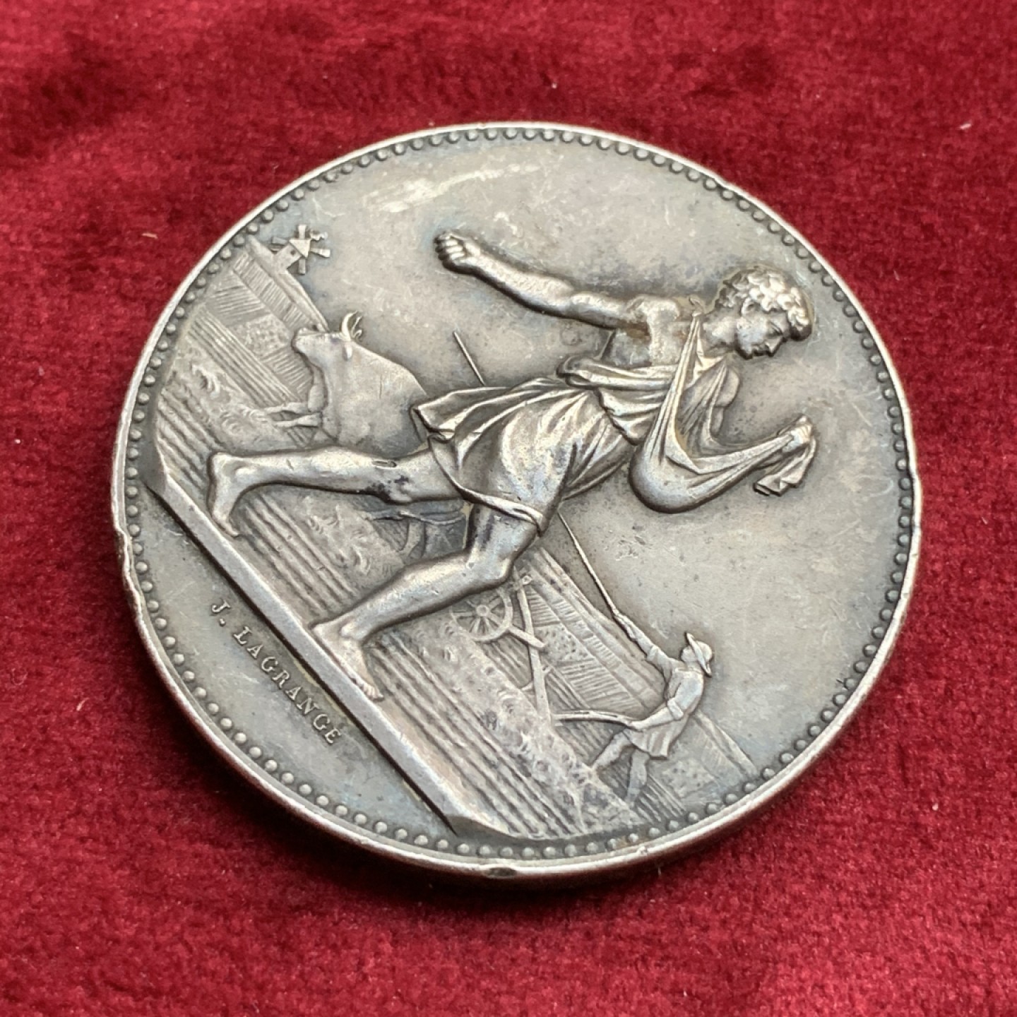 《竞宝斋》第73场-本周日，周一2场连拍（全场不限金额包邮） 法国1909年播种女神大银章 40克