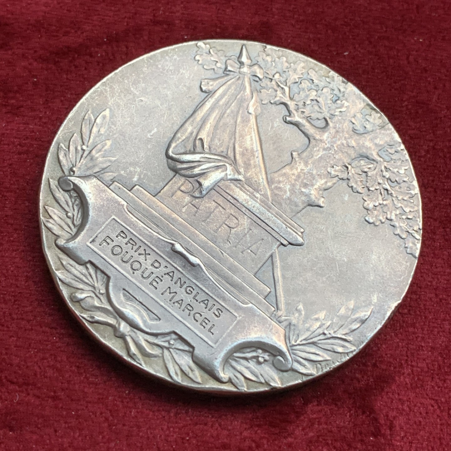 《竞宝斋》第73场-本周日，周一2场连拍（全场不限金额包邮） 法国1918年一战母子告别高浮雕大银章 61.3克