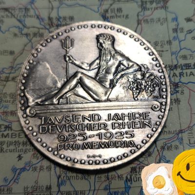 gush小明220713 德国1925莱茵河1000年文明史银章