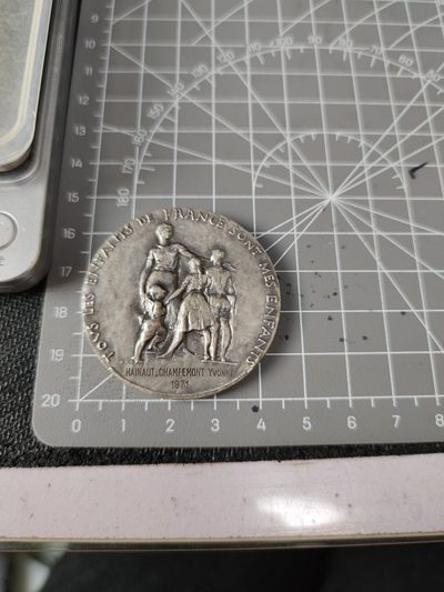 gush小明220713 法国1972小学教育纪念银章42g