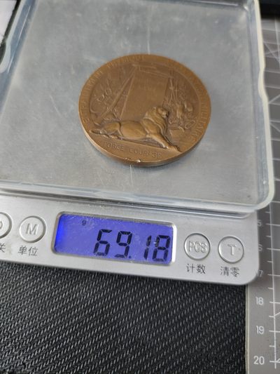 gush小明220713 法国1911军事训练纪念铜章 艺术麦朵尔收录，边缘小磕碰