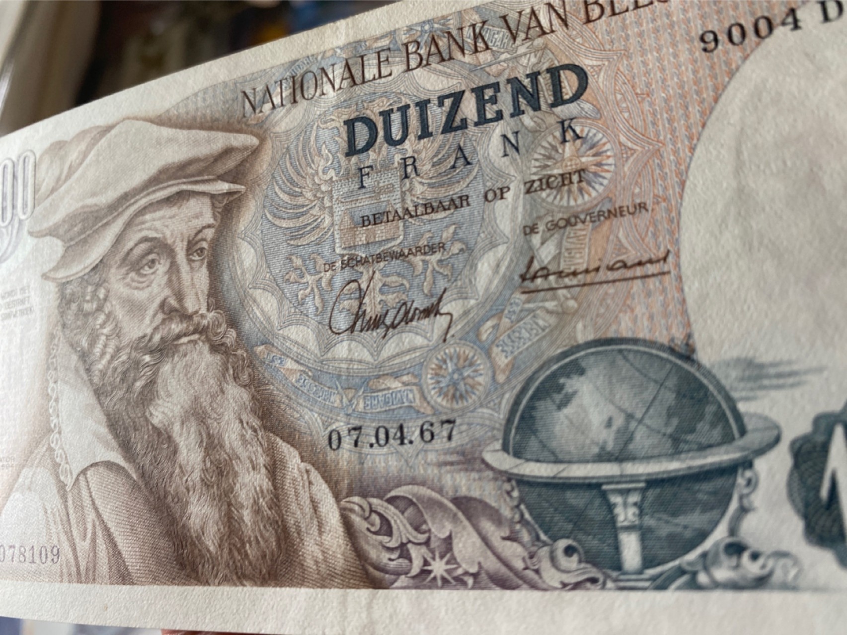 收藏联盟Quantum Auction 第175期拍卖 1967年比利时1000法郎 大力神 品相AU软折 