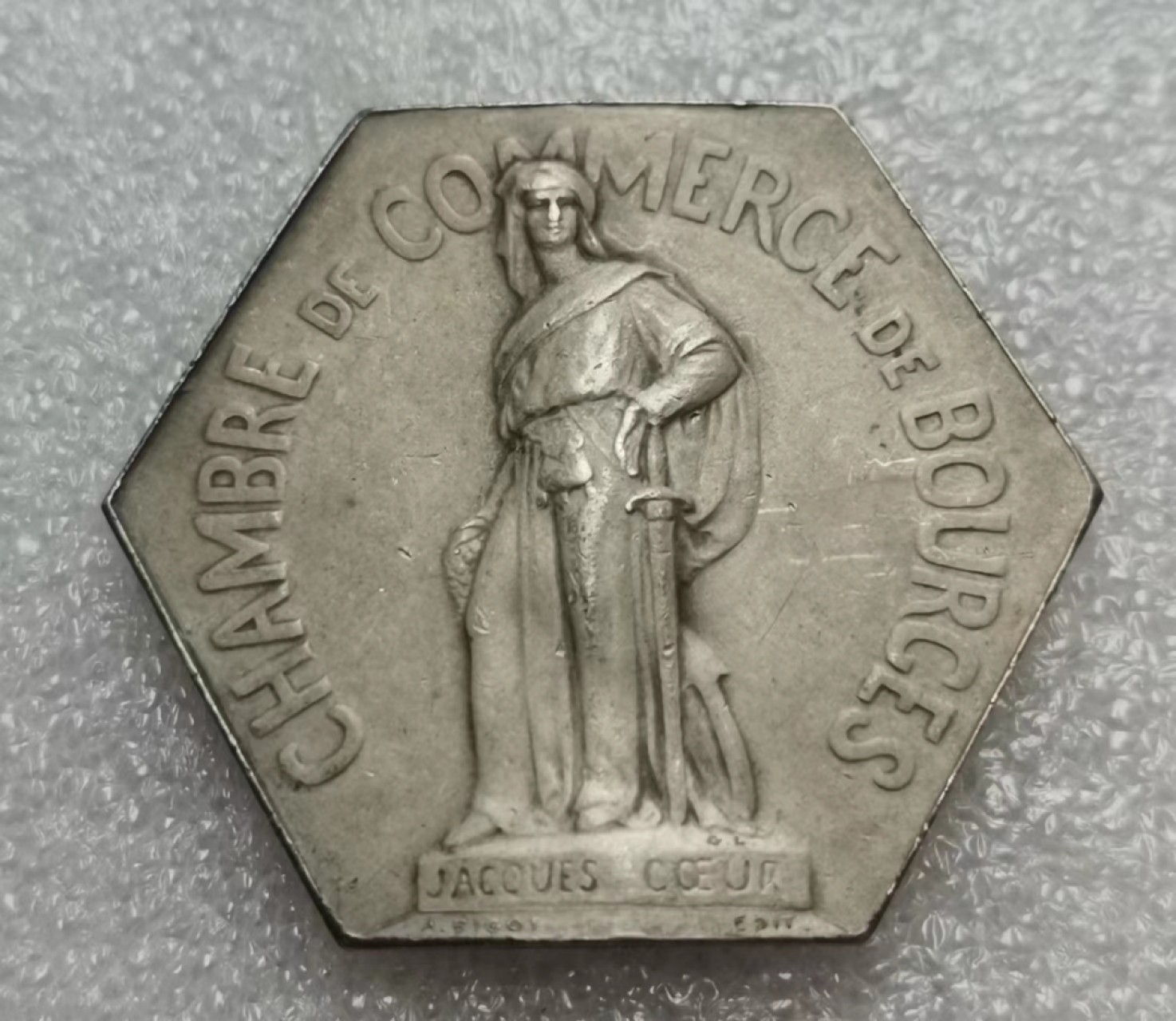 瓶子🏺第47期拍卖会 法国1900年左右证券交易所JETON六角银章