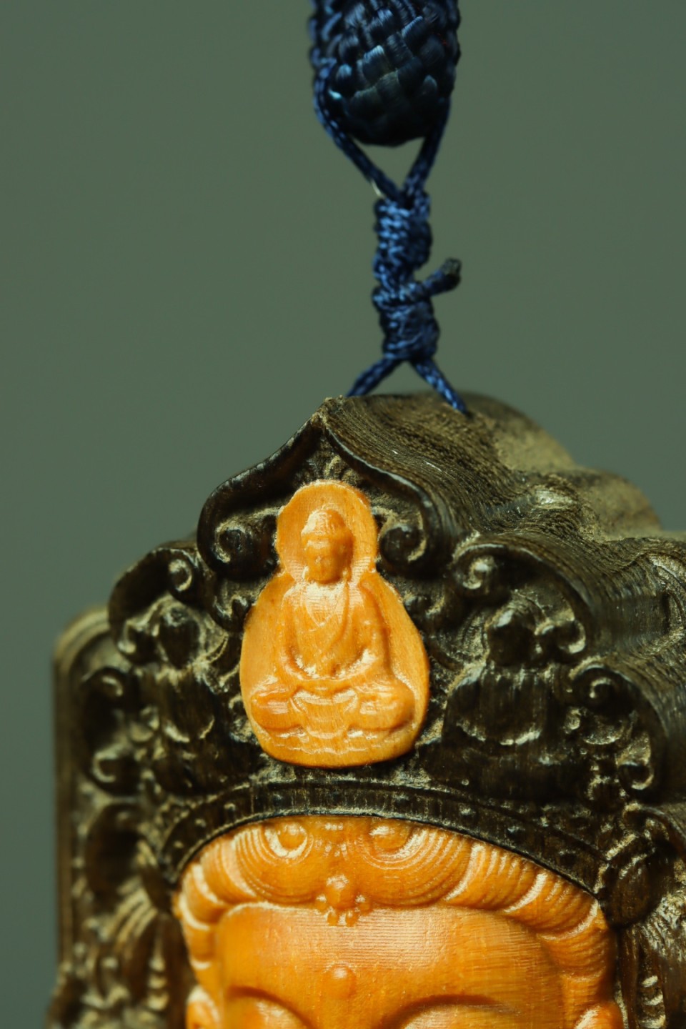 金丝楠阴沉木观音普度投影款挂件