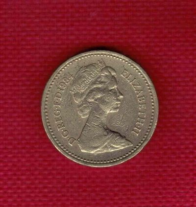 英国1984年1镑 流通品    - 英国1984年1镑 流通品   