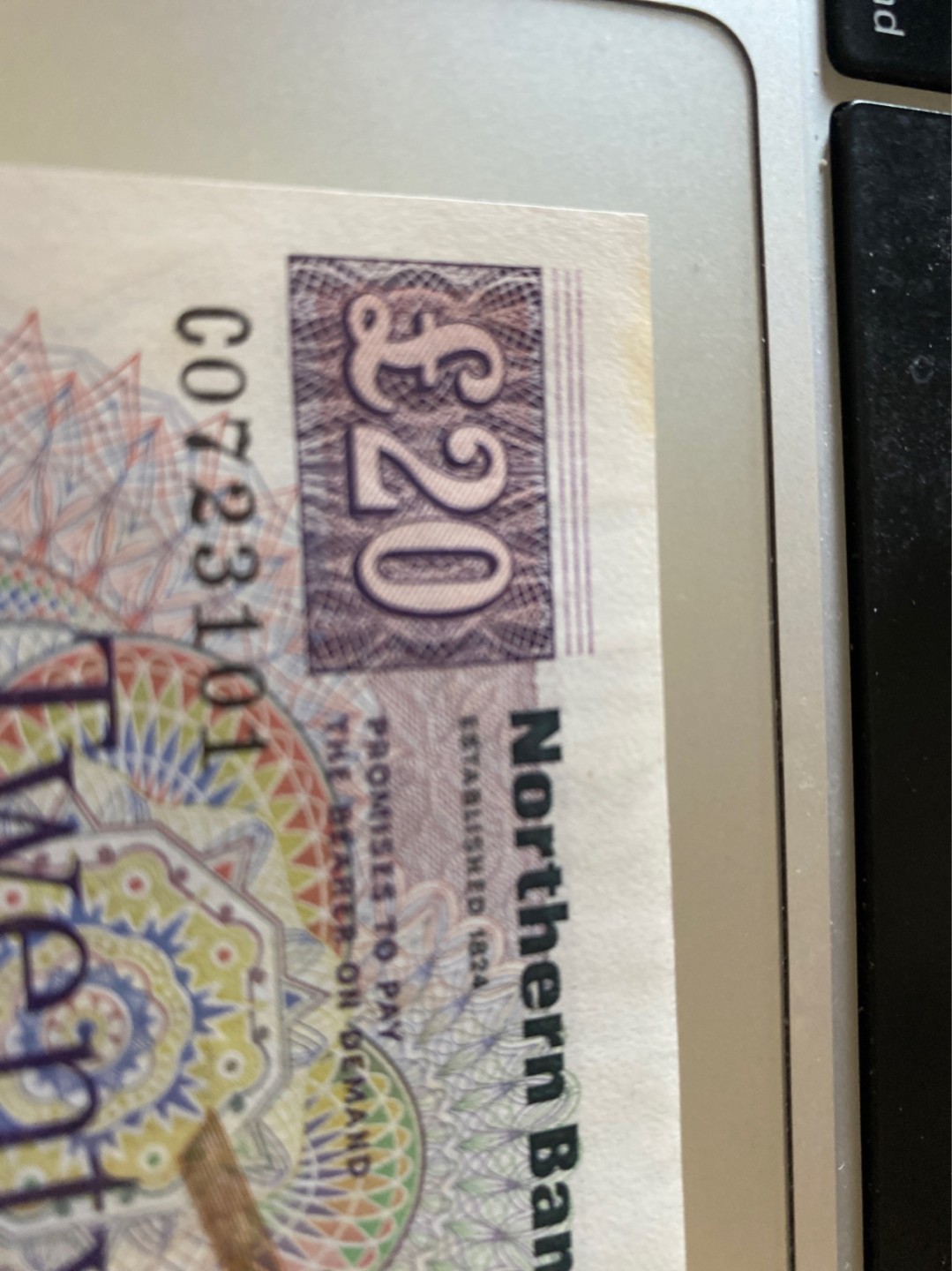 收藏联盟Quantum Auction 第175期拍卖 1988年北爱尔兰北方银行20镑 UNC-  角有黄斑