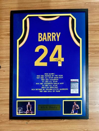 零元拍：NBA75大巨星 勇士名宿 里克 巴里亲笔签名球衣 已做精美装裱 JSA公司亲笔签名鉴定认证标+证书 - 零元拍：NBA75大巨星 勇士名宿 里克 巴里亲笔签名球衣 已做精美装裱 JSA公司亲笔签名鉴定认证标+证书