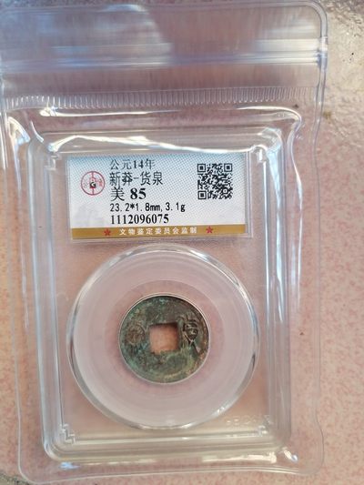 叶子民国纸钞古钱币专场 - 公博85分新莽  货泉