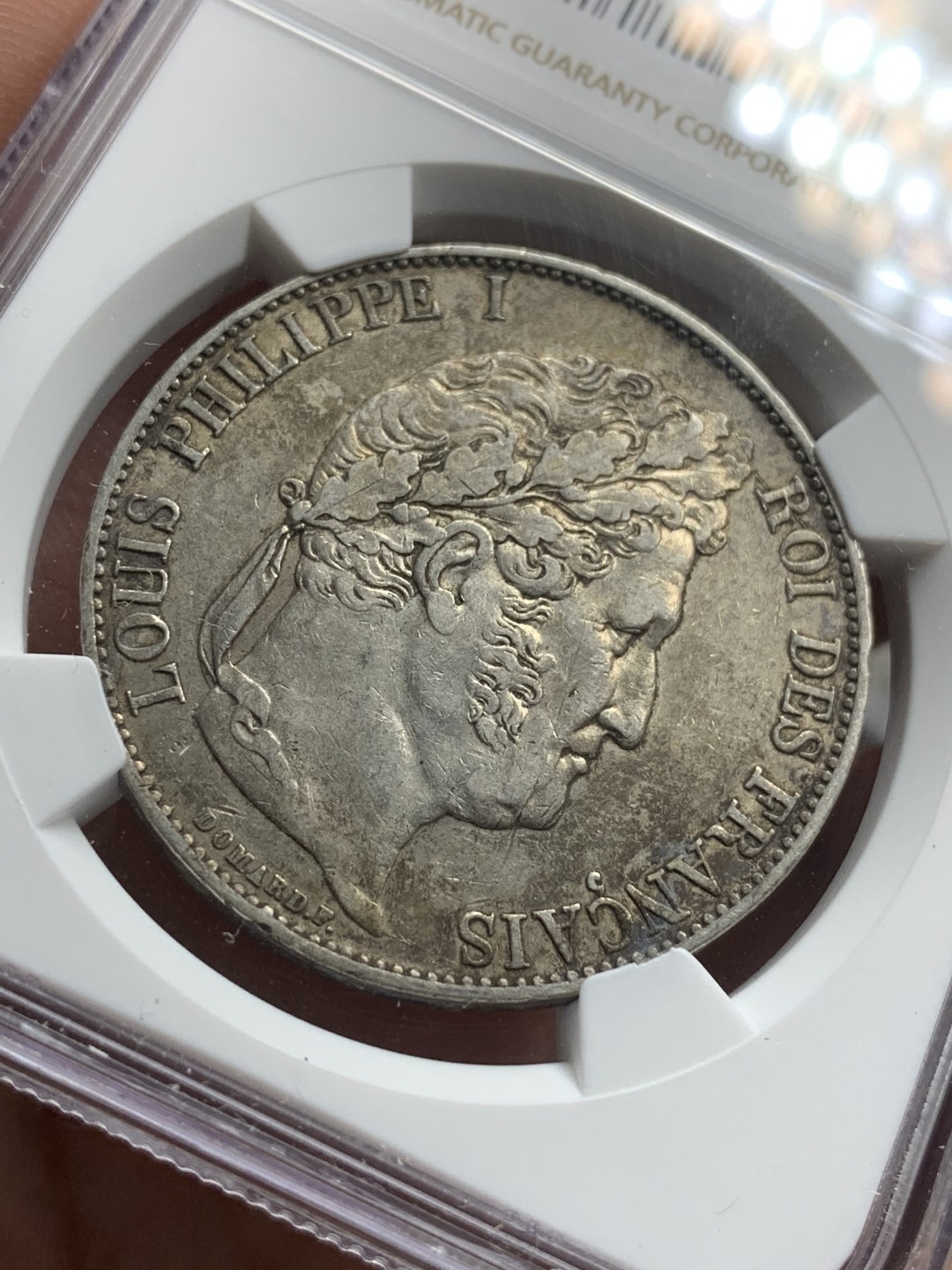 《竞宝斋》第74场-套币裸币专场 本周日，周一，周四.3场连拍（全场不限金额包邮） NGC-XF45 法国 1845-W年 里尔厂 5法郎大银币 好版好品 菲利普有这个分数已经很不错了