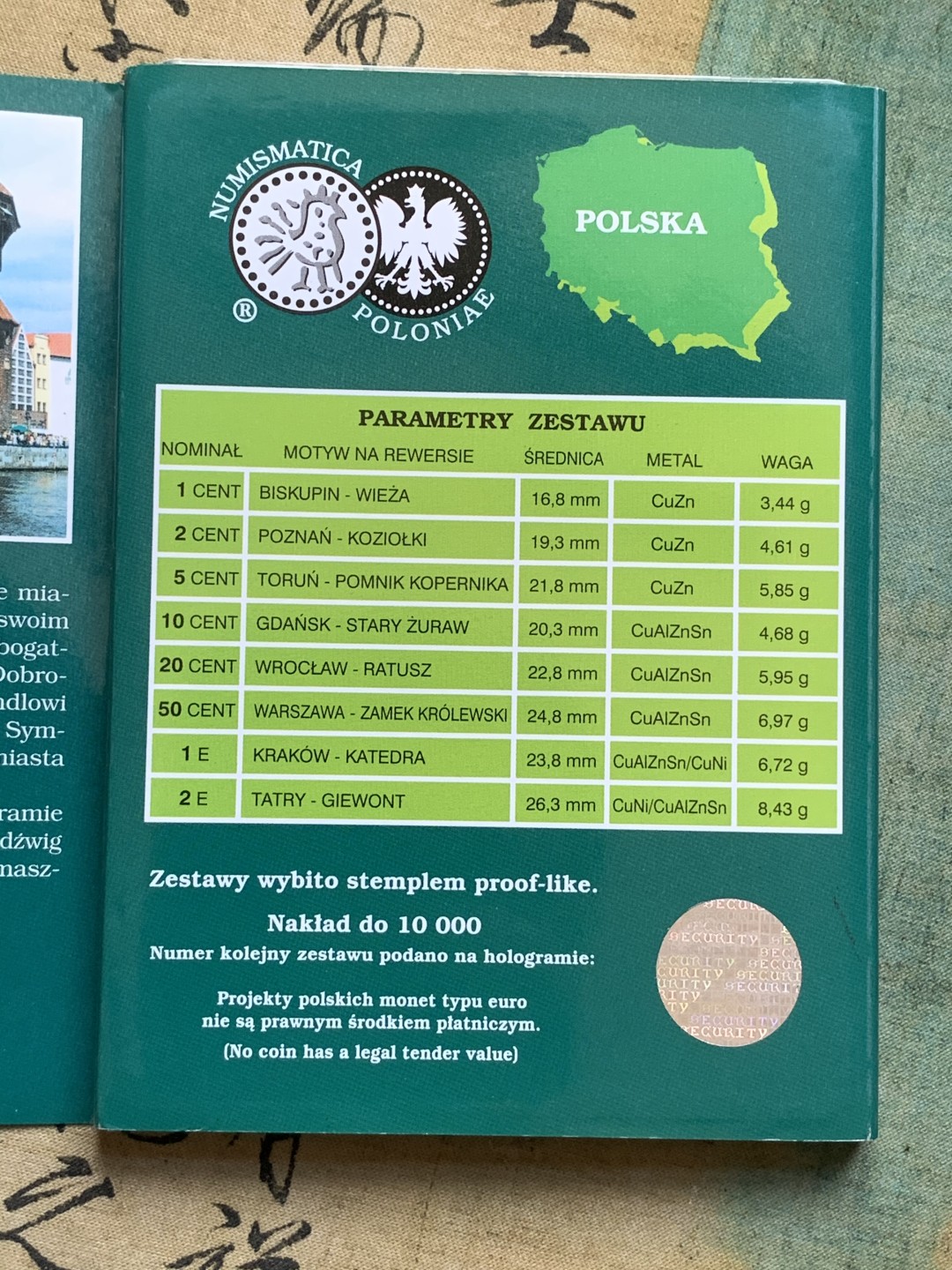 《竞宝斋》第74场-套币裸币专场 本周日，周一，周四.3场连拍（全场不限金额包邮） 卡装 波兰2004年 八枚套1分到2欧元 ESSAI厂试铸欧元套币