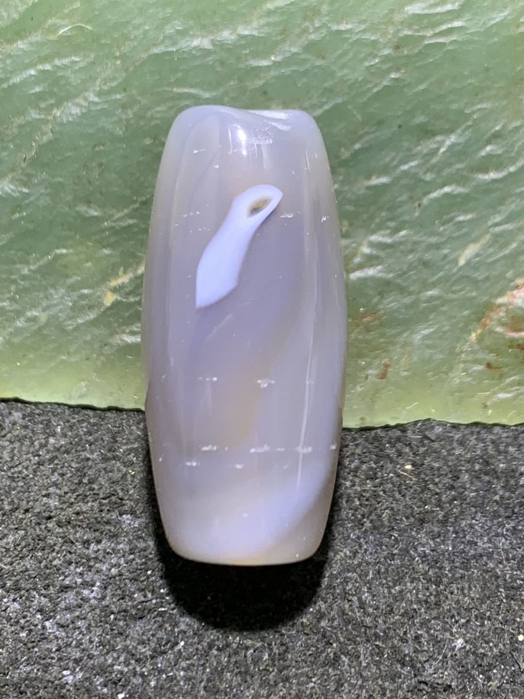 高玉化缠丝玛瑙通货桶珠一个