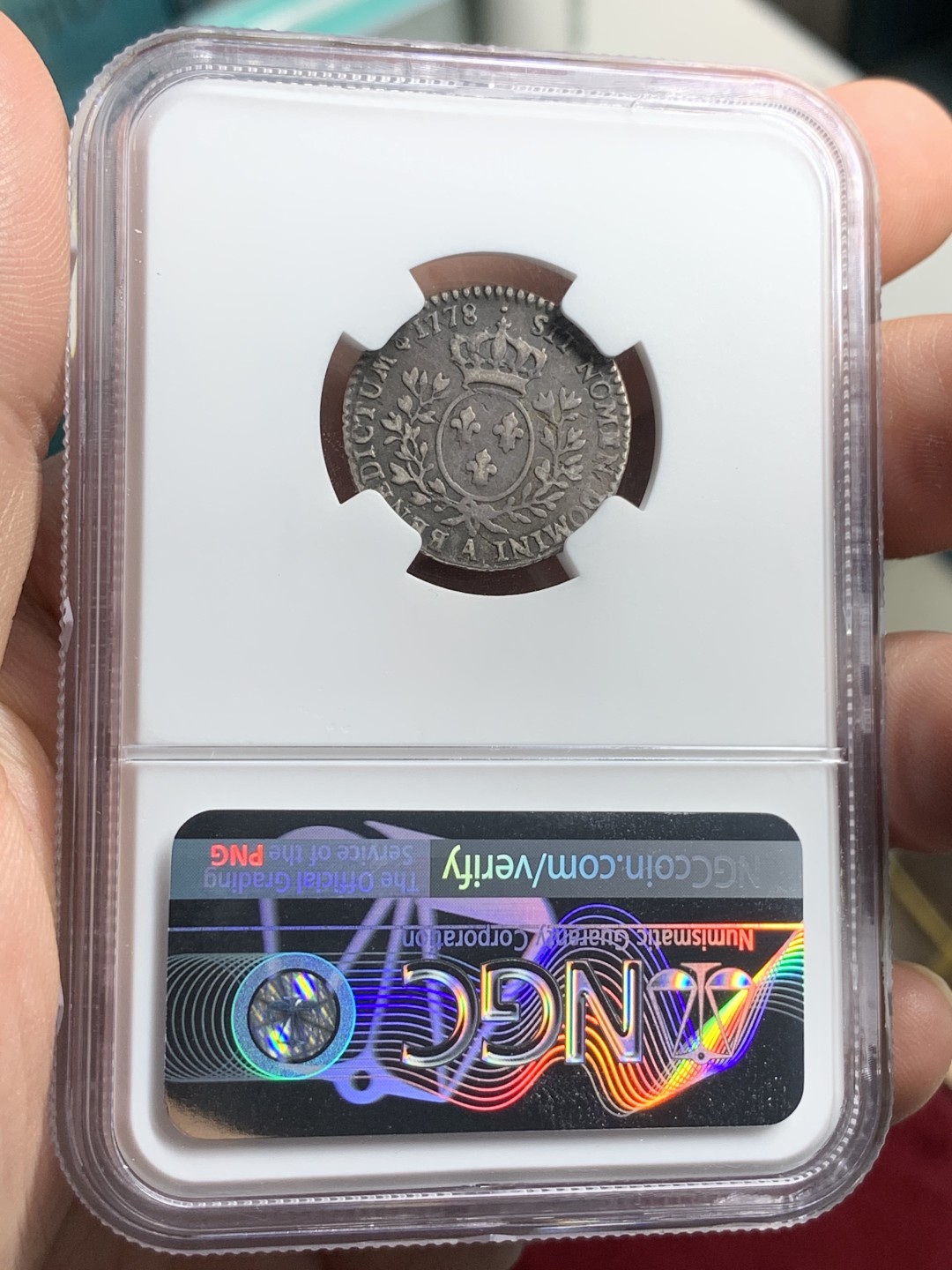 《竞宝斋》第74场-套币裸币专场 本周日，周一，周四.3场连拍（全场不限金额包邮） NGC-XF 法国 1778A年 路易十六 12S 银币 传世包浆 说有洗错杀了