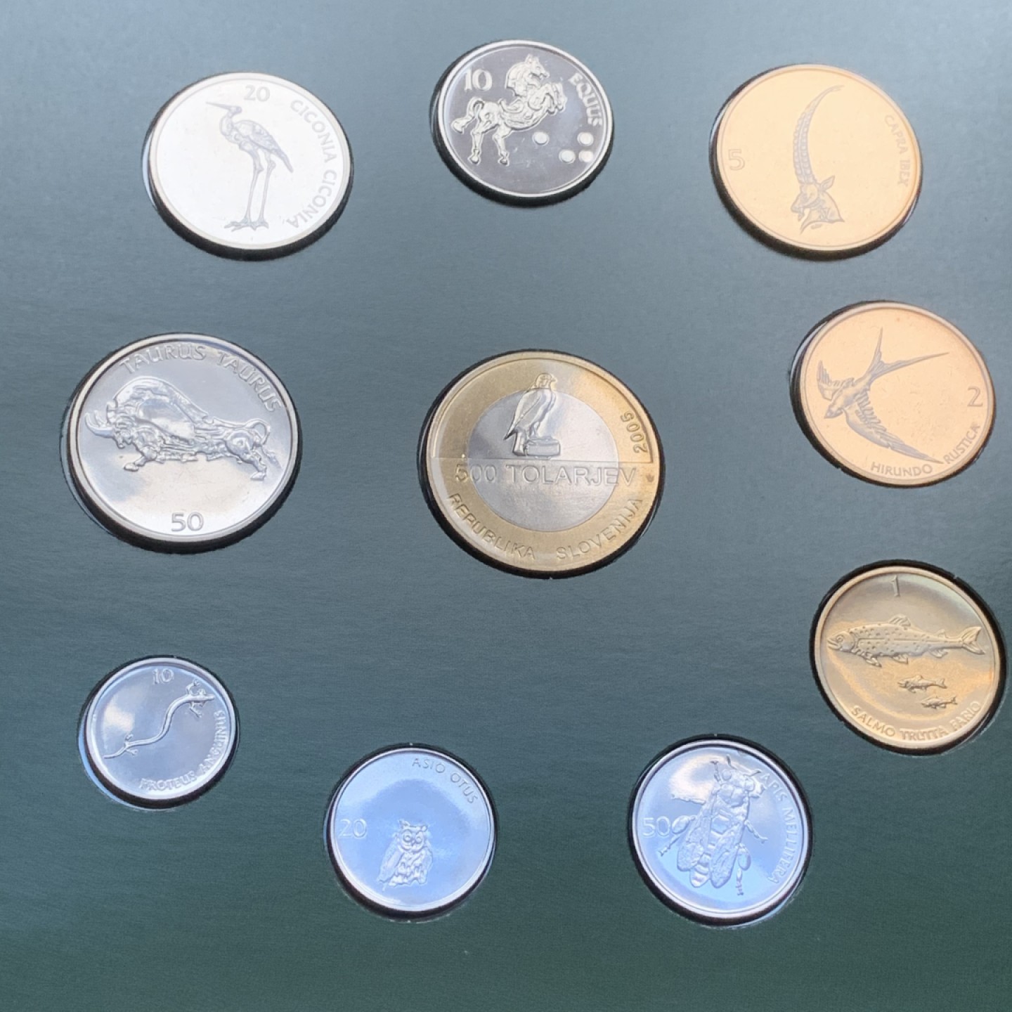 《竞宝斋》第74场-套币裸币专场 本周日，周一，周四.3场连拍（全场不限金额包邮） 卡装 斯洛文尼亚 2005年 十枚套 封装套币