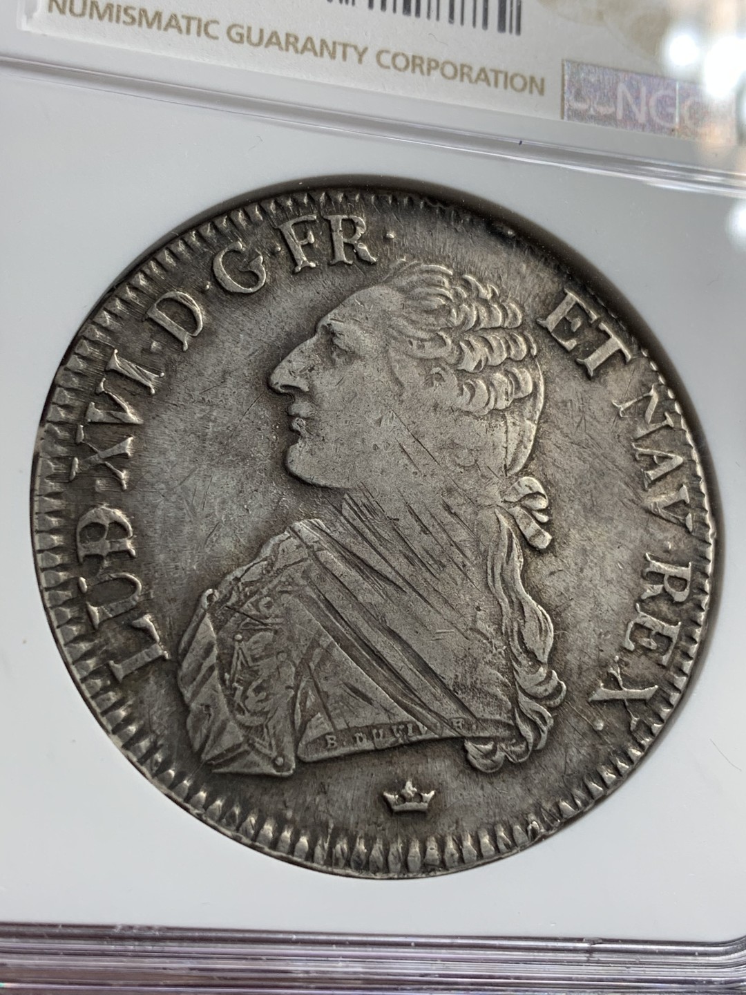 《竞宝斋》第74场-套币裸币专场 本周日，周一，周四.3场连拍（全场不限金额包邮） NGC-XF 法国 1785-M年图卢兹 路易十六 老埃居 大银币 一流味道