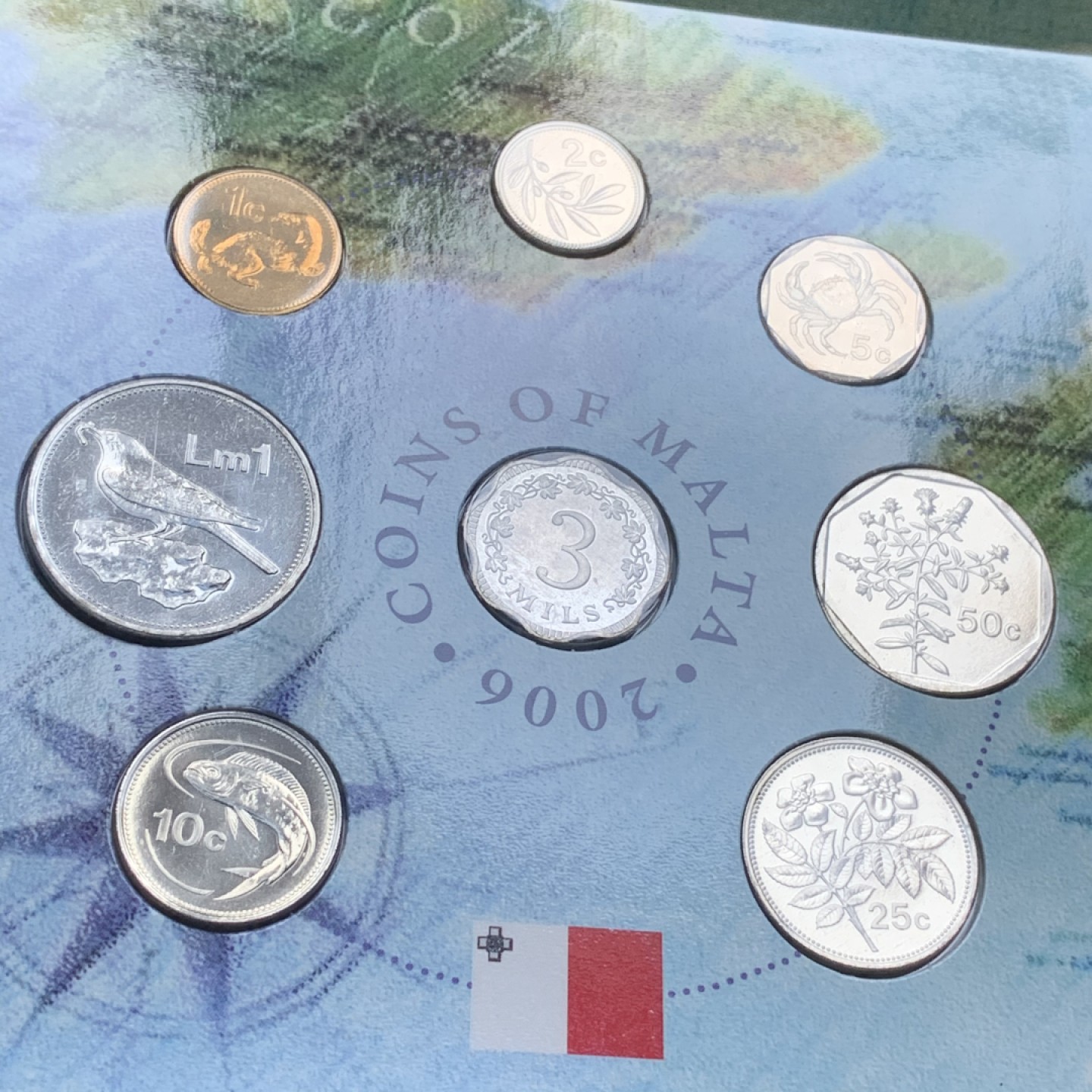 《竞宝斋》第74场-套币裸币专场 本周日，周一，周四.3场连拍（全场不限金额包邮） 卡装 马耳他 2006年 动植物系列不同面值 八枚套 封装套币