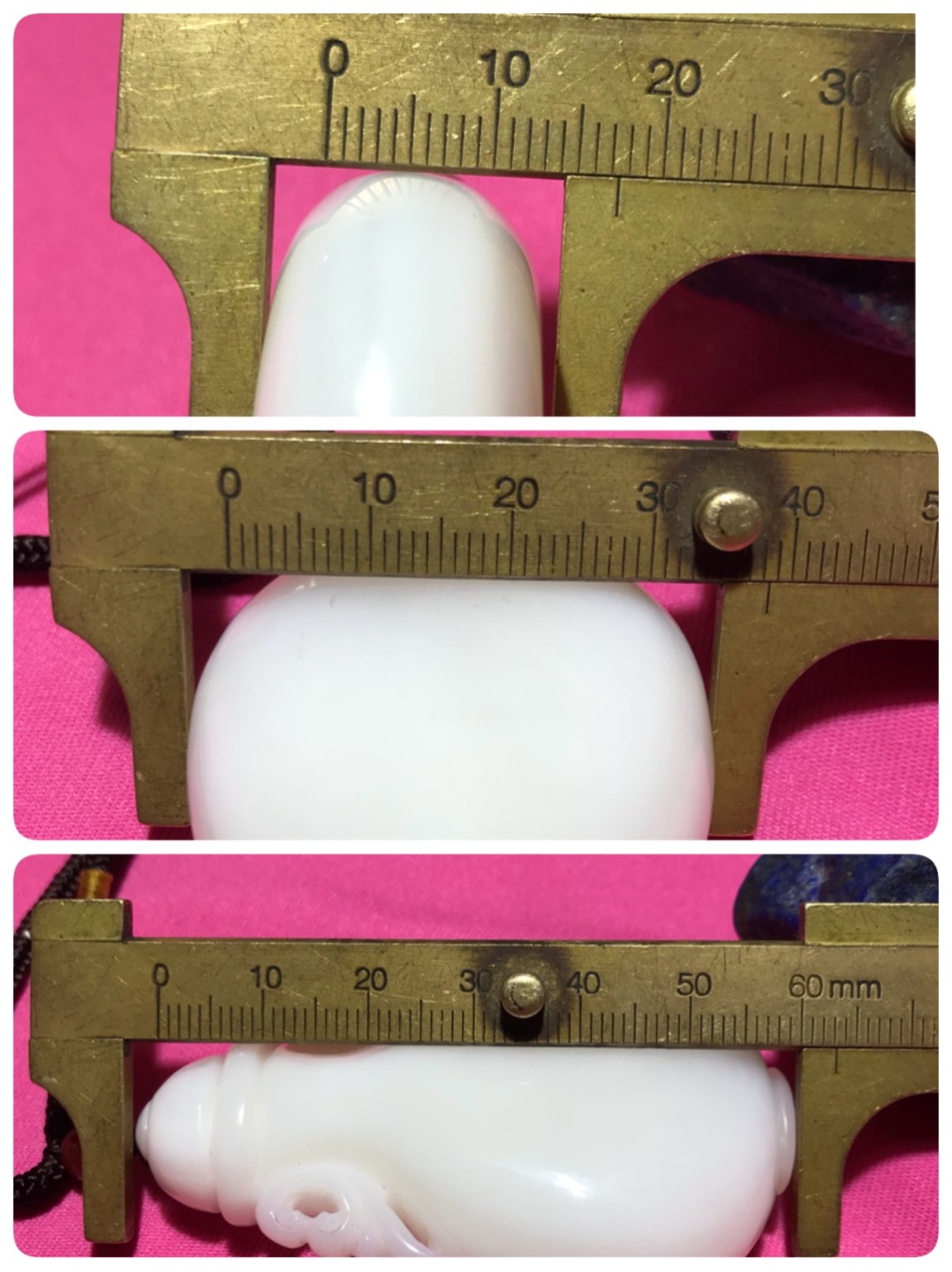 精品奶白高玉化贝化玉雕刻宝瓶大吊坠（把件）一个，