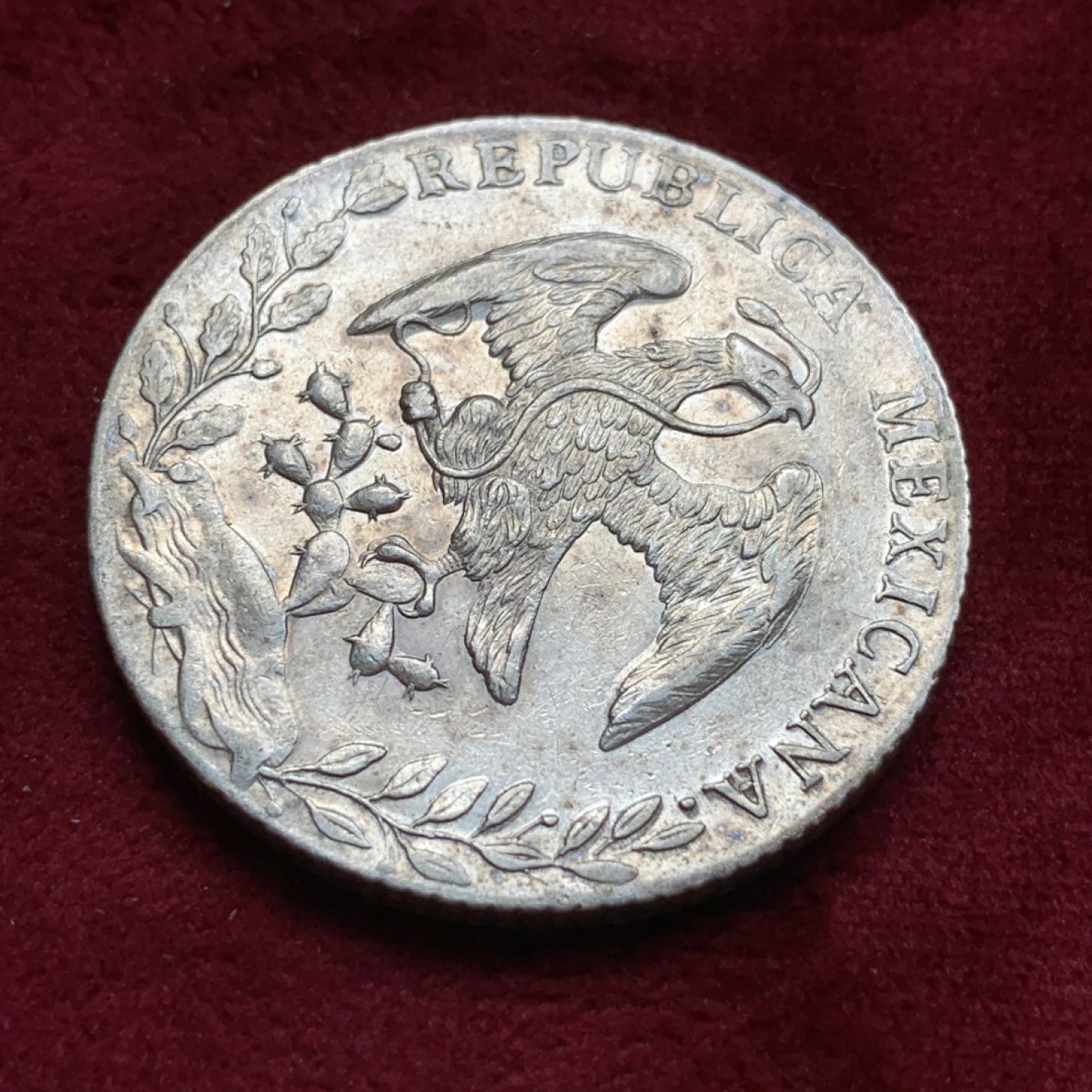 《竞宝斋》第74场-套币裸币专场 本周日，周一，周四.3场连拍（全场不限金额包邮） 墨西哥1890年Mo厂 花边鹰洋8R 全羽 带点底光 状态不错