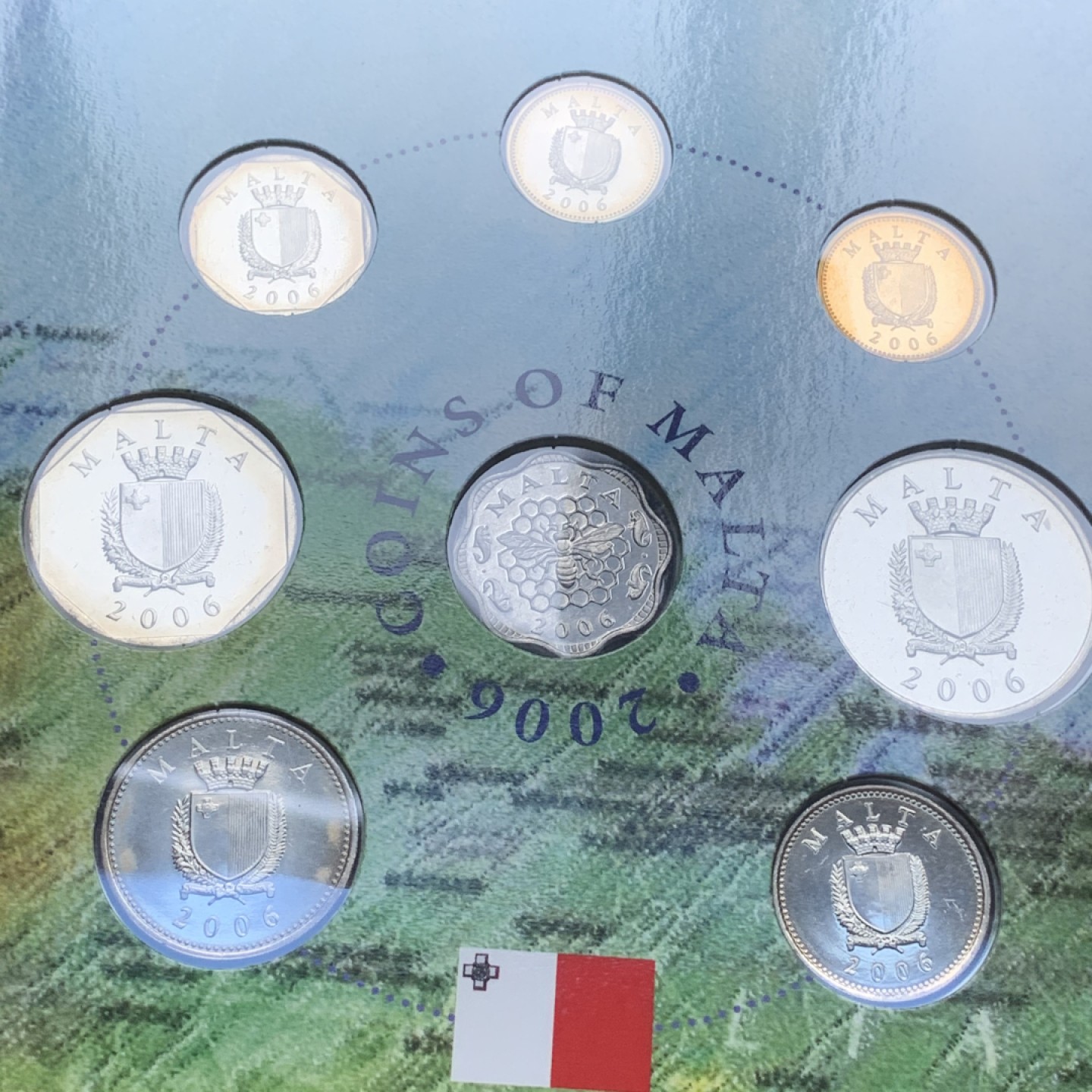 《竞宝斋》第74场-套币裸币专场 本周日，周一，周四.3场连拍（全场不限金额包邮） 卡装 马耳他 2006年 动植物系列不同面值 八枚套 封装套币