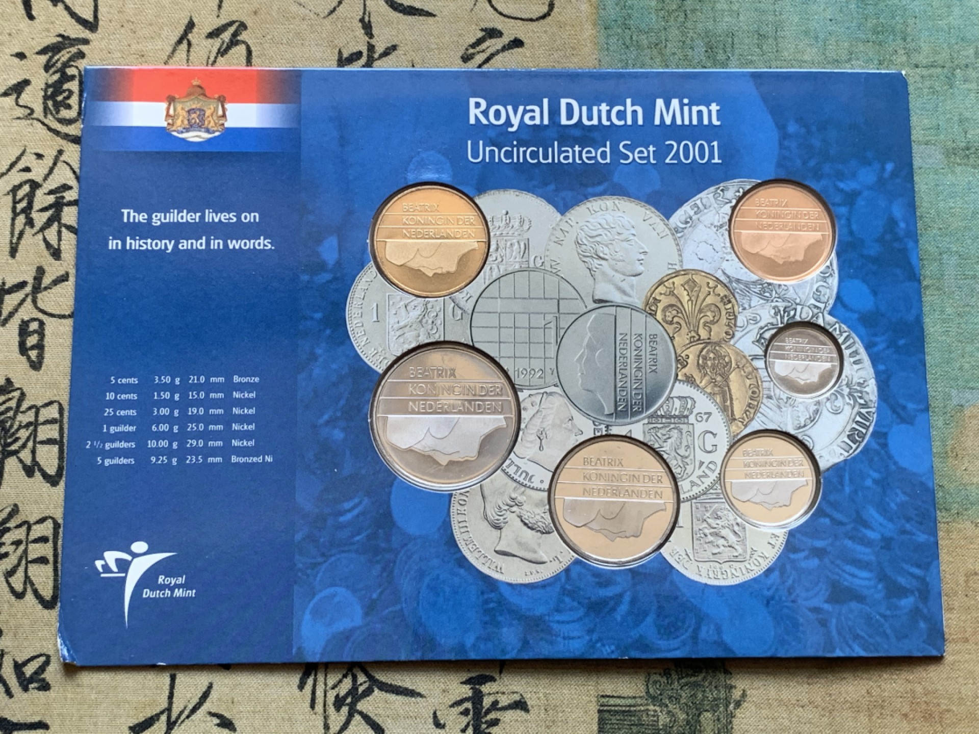 《竞宝斋》第74场-套币裸币专场 本周日，周一，周四.3场连拍（全场不限金额包邮） 卡装 荷兰 2001年 欧元前的最后荷兰盾套币 六枚套 套币