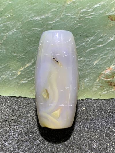 高玉化缠丝玛瑙通货桶珠一个 - 高玉化缠丝玛瑙通货桶珠一个