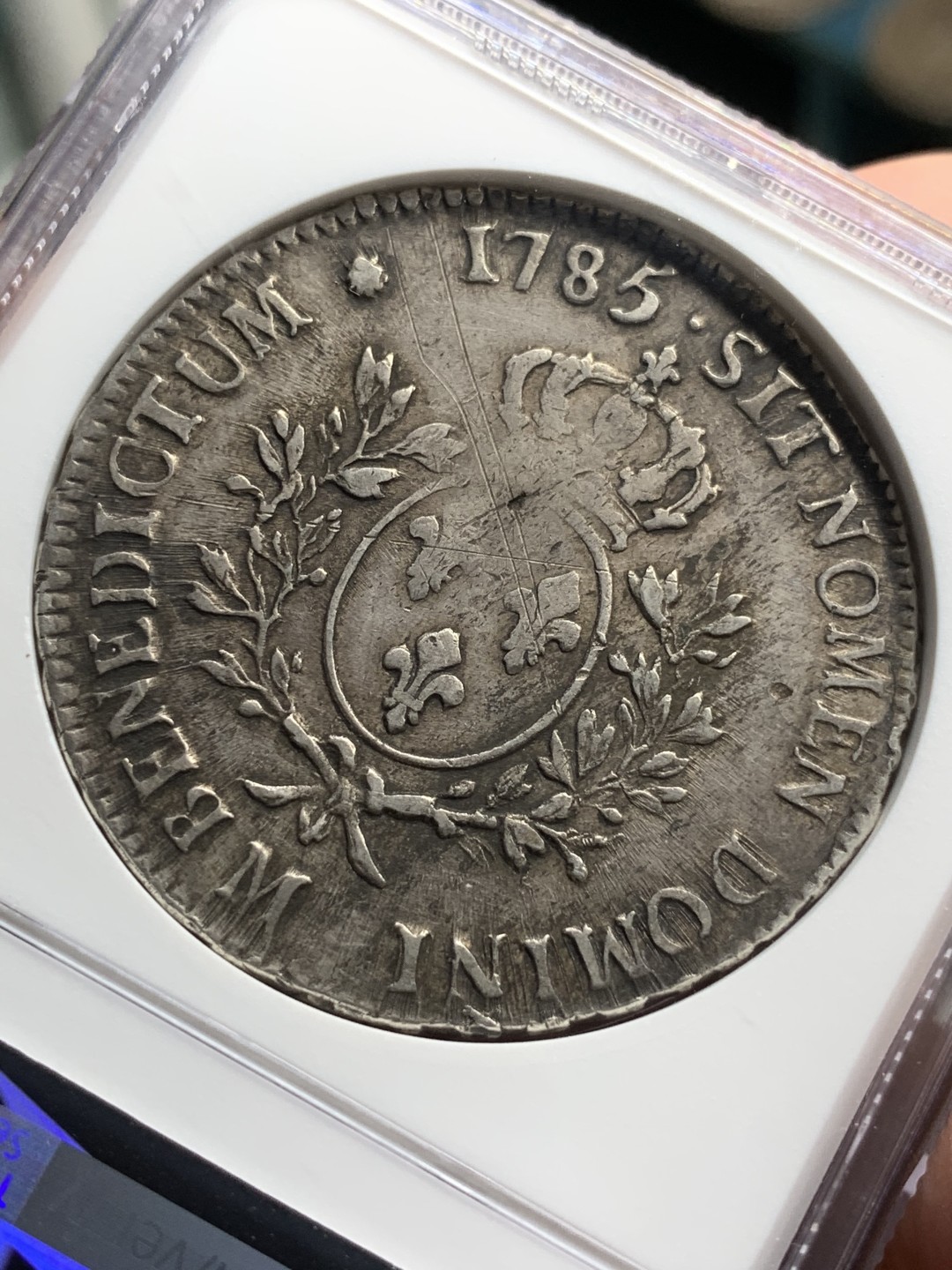 《竞宝斋》第74场-套币裸币专场 本周日，周一，周四.3场连拍（全场不限金额包邮） NGC-XF 法国 1785-M年图卢兹 路易十六 老埃居 大银币 一流味道