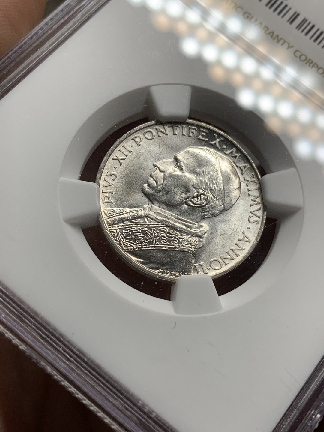 《竞宝斋》第74场-套币裸币专场 本周日，周一，周四.3场连拍（全场不限金额包邮） NGC-MS63 梵蒂冈 1940年 教皇小船5里拉 顶级原光品相