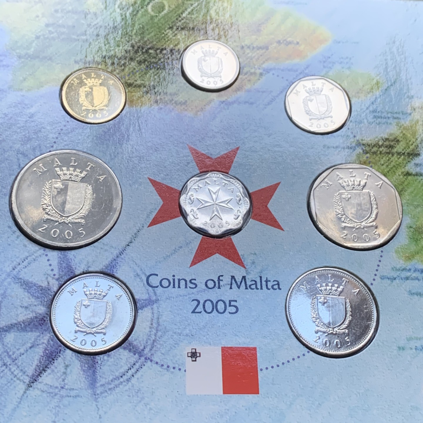 《竞宝斋》第74场-套币裸币专场 本周日，周一，周四.3场连拍（全场不限金额包邮） 卡装 马耳他 2005年 动植物系列不同面值 八枚套 封装套币